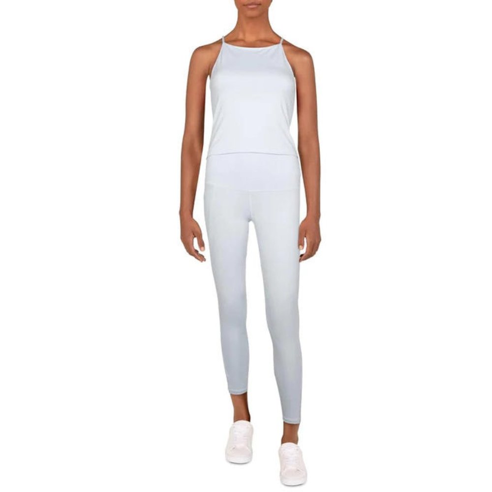 NWT CATHERINE MALANDRINO 2 PIECE CAPRIS & CROP TOP ACTIVEWEAR SET - XL blue